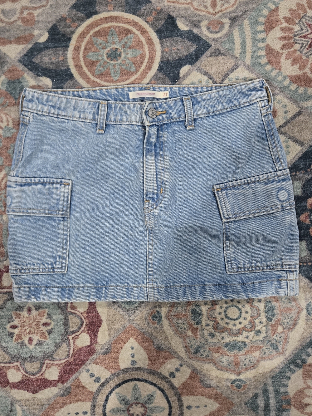 Levi's '94 Denim Cargo Pocket Mini Y2K Streetwear Utility Skirt 27